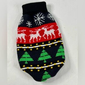 Festive Black & Red Christmas Knit Dog Sweater